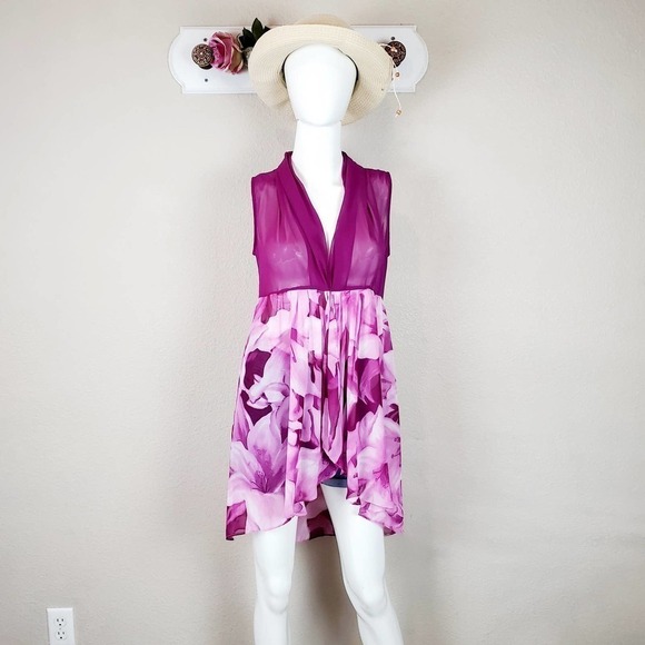 Simonton Says Floral Swim Wear Front Closure Watercolor Cover Up SALE - Picture 7 of 13